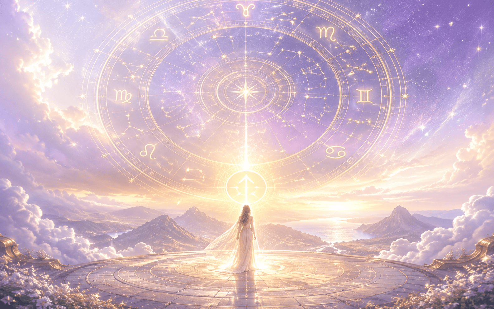 Figura astrol�gica com o Ascendente iluminado representando o querente numa consulta de astrologia hor�ria